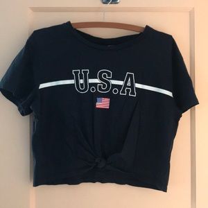H&M U.S.A. Navy Blue Crop top